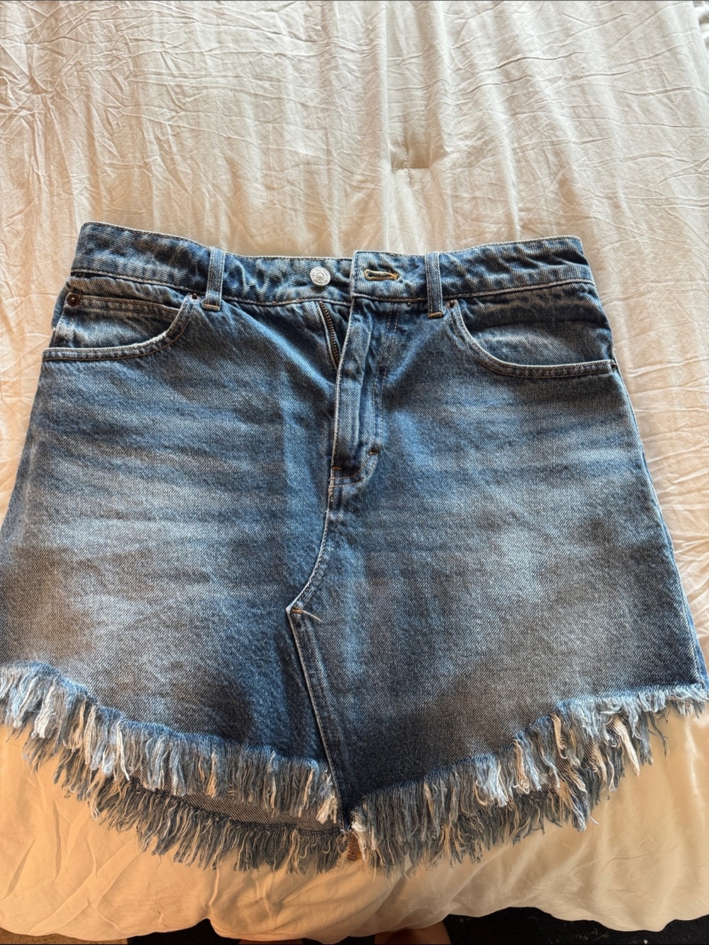We The Free Blue Denim Jeans with White Waistband Label